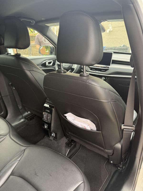 Back of the front seat and rear floor after detailing.