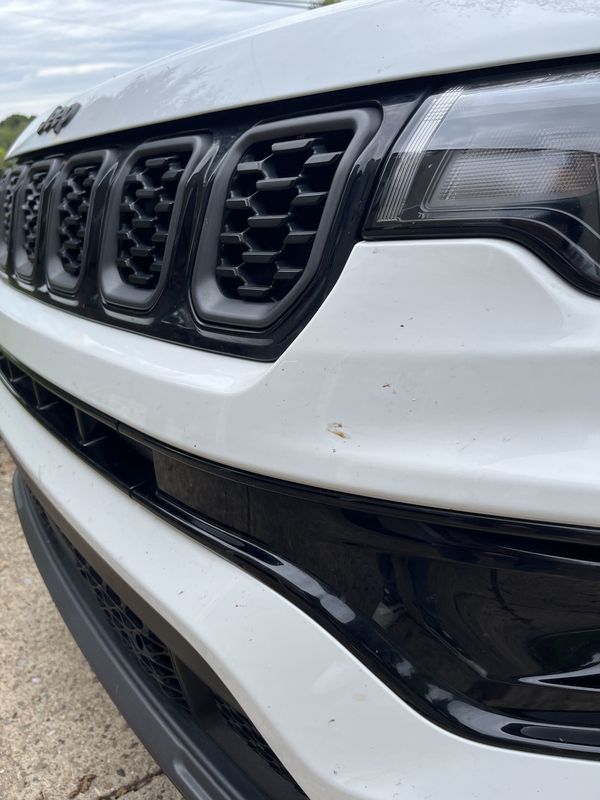 Grille and bumper before the wash.