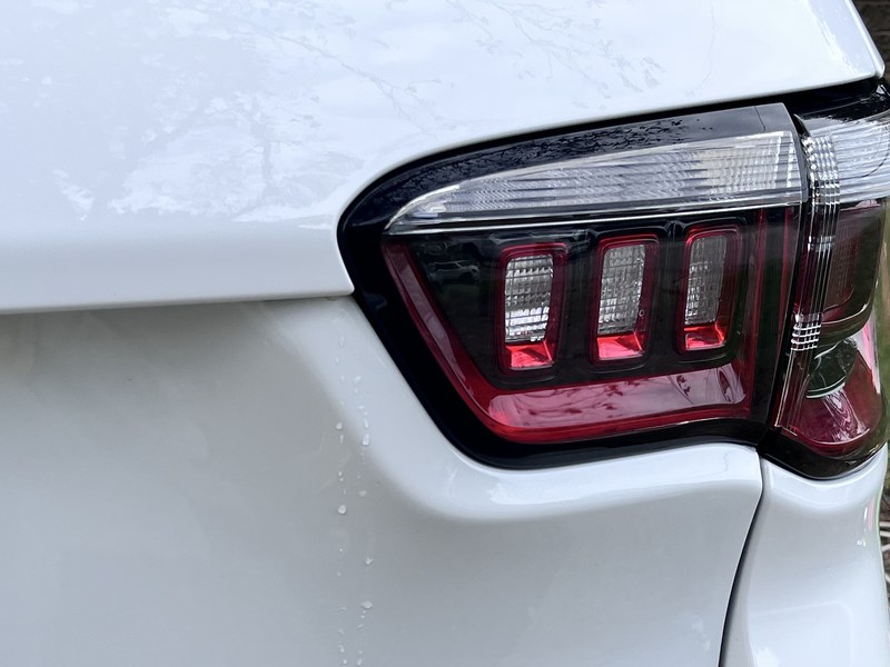 Rear taillight and bumper after the wash.
